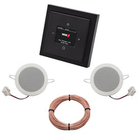 Busch Jäger DAB+ (DAB PLUS) Unterputz Radio 8215U-101 Future SCHWARZ MATT, Komplett-Set mit 2 x Deckenlautsprecher Einbaulautsprecher + 20 m Lautsprecherkabel 2x0,75 mm2 8215 U - 101