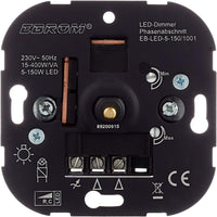 EBROM 1001 LED Drehdimmer Dimmer + Busch Jäger Dimmerscheibe 2115-914 + Kreuzschalter 2000/7US + Steckdose m Kinderschutz 20EUCKS-914 Balance Si alpinweiß + EBROM Phasenprüfer z. Montage der Geräte