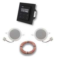 Gira Unterputz IP Internetradio 232003 + Bluetooth Komplett-Set, E2 schwarz matt + 2 x Deckenlautsprecher/Einbaulautsprecher + 20 Meter Lautsprecherkabel 2x0,75 mm