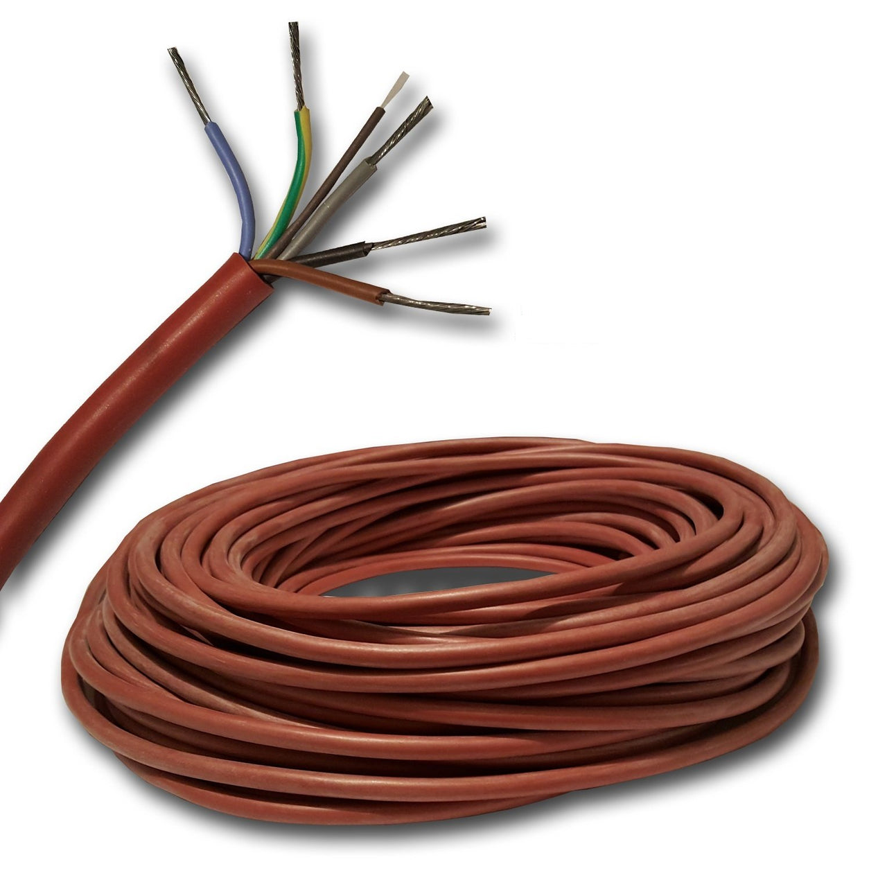 EBROM SIHF Silikonleitung 5x2,5mm² Rotbraun