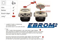 EBROM 1001 LED Drehdimmer Dimmer + Busch Jäger Dimmerscheibe 2115-212 und Lichtschalter 2000/6 US in DURO2000 cremeweiß glänzend inklusive EBROM Phasenprüfer zur Montage der Geräte