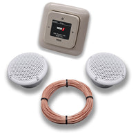 Busch Jäger DAB+ Unterputz Unterputzradio DAB Plus 8215 U – 101 DURO2000 cremeweiß - Komplettset + 2 x Deckenlautsprecher Feuchtraum Badezimmer + 20 Meter Lautsprecherkabel 2x0,75 mm² 8215U-101