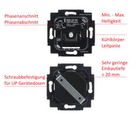 Busch Jäger 6523UR-103 (2 x) LED Drehdimmer Dimmer + Dimmerscheibe 6540-84-102 + Steckdose 20EUC-84 in Future Linear Studioweiß glänzend inklusive EBROM Phasenprüfer zur Montage der Geräte 6523 UR-103