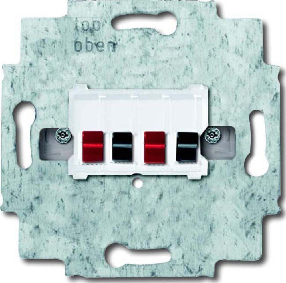 Busch Jäger Komplettset Stereo-Lautsprecher-Dose 0248/04-101 alpinweiß inklusive Zentralscheibe und 1-Fach Rahmen inkl. 10 Meter Lautsprecherkabel 2x0,75 mm2