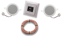 Busch Jäger DAB+ Unterputz Unterputzradio DAB PLUS RADIO 8215 U – 101 alpinweiß Komplett-Set Balance SI + 2 x Deckenlautsprecher/Einbaulautsprecher + 20 Meter Lautsprecherkabel 2x0,75 mm² 8215U-101
