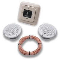 Busch Jäger DAB+ Bluetooth Unterputz Unterputzradio DAB BT 8217 U – 101 cremeweiß Komplettset DURO2000 + 2 x Deckenlautsprecher Feuchtraum Badezimmer + 20 Meter Lautsprecherkabel 2x0,75 mm² 8217U-101