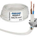 EBROM H03VV-F PVC-Schlauchleitung 2x0,75mm² Weiss
