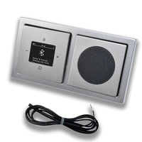 Busch Jäger DAB+ Unterputz Bluetooth (in and out) Radio 8217U-101 PUR Edelstahl, Set mit Lautsprecher, Abdeckungen und Rahmen + 0,9 m EBROM Wurfantenne zur Empfangsoptimierung - 8217 U – 101