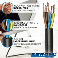 EBROM H05VV-F PVC-Schlauchleitung 5x2,5mm² Schwarz