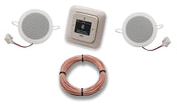 Busch Jäger DAB+ Bluetooth Unterputz Unterputzradio DAB BT 8217 U – 101 cremeweiß Komplett-Set DURO2000 + 2 x Deckenlautsprecher/Einbaulautsprecher + 20 Meter Lautsprecherkabel 2x0,75 mm² 8217U-101