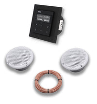 Gira Unterputz IP Internetradio 232003 + Bluetooth Komplett-SET, E2 schwarz matt + 2 x Deckenlautsprecher Einbaulautsprecher (Feuchtraum/Badezimmer) + 20 Meter Lautsprecherkabel 2x0,75 mm