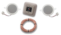 Busch Jäger DAB+ (DAB PLUS) Unterputz Radio 8215U-101 DURO2000 cremeweiß, Komplett-Set mit 2 x Deckenlautsprecher Einbaulautsprecher + 20 Meter Lautsprecherkabel 2x0,75 mm2 8215 U - 101