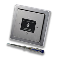 Busch Jäger DAB+ Unterputz Bluetooth (in and out) Radio (8217U-101) PUR Edelstahl, Komplett-Set 8217 U – 101, Rahmen und Radioabdeckung inkl. EBROM Phasenprüfer zur Montage des Geräts