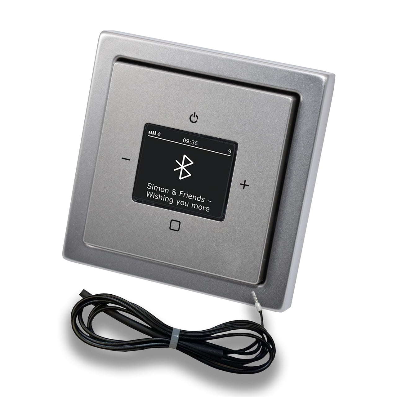 Busch Jäger DAB+ Unterputz Bluetooth (in and out) Radio (8217U-101) PUR Edelstahl, Komplett-Set 8217 U – 101, Rahmen und Radioabdeckung + 0,9 Meter EBROM Wurfantenne zur Empfangsoptimierung