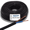 EBROM H03VVH2-F PVC-Flachleitung 2x0,75mm² Schwarz
