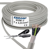EBROM NYM-J Installationsleitung 7x2,5mm² Grau