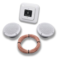 Busch Jäger DAB+ Unterputz Bluetooth (in and out) Radio 8217U-101 Reflex SI alpinweiß, Komplett-Set mit 2 x Decken Feuchtraumlautsprecher/Badezimmer + 20 m Lautsprecherkabel 2x0,75 mm2 8217 U - 101