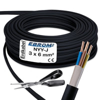 EBROM NYY-J Erdkabel 3x6mm² Schwarz