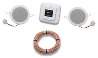 Busch Jäger DAB+ (DAB plus) Unterputz Unterputzradio 8215 U – 101 (8215U-101) alpinweiß Komplett-Set Reflex SI + 2 x Deckenlautsprecher / Einbaulautsprecher + 20 Meter Lautsprecherkabel 2x0,75 mm²
