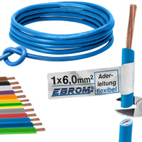 EBROM H07V-K Aderleitung flexibel 6mm² Hellblau