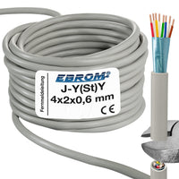 EBROM J-Y(St)Y Telefonleitung 4x2x0,6mm² Grau