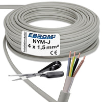 EBROM NYM-J Installationsleitung 4x1,5mm² Grau