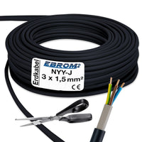 EBROM NYY-J Erdkabel 3x1,5mm² Schwarz