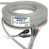 EBROM NYM-J Installationsleitung 7x1,5mm² Farbige Adern