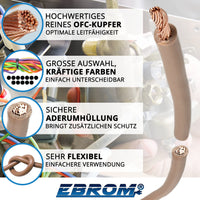 EBROM H07V-K Aderleitung flexibel 4mm² Braun