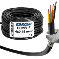 EBROM H03VV-F PVC-Schlauchleitung 4x0,75mm² Schwarz