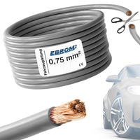 EBROM FLRY Fahrzeugleitung 0,75mm² Grau