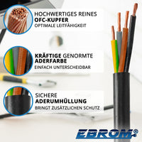 EBROM H03VV-F PVC-Schlauchleitung 4x0,75mm² Schwarz
