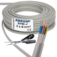 EBROM NYM-J Installationsleitung 3x6mm² Grau