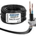 EBROM H03VV-F PVC-Schlauchleitung 2x0,75mm² Schwarz