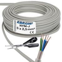 EBROM NYM-J Installationsleitung 5x2,5mm² Grau