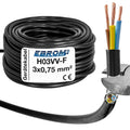 EBROM H03VV-F PVC-Schlauchleitung 3x0,75mm² Schwarz
