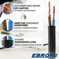 EBROM H05VV-F PVC-Schlauchleitung 2x1,0mm² Schwarz
