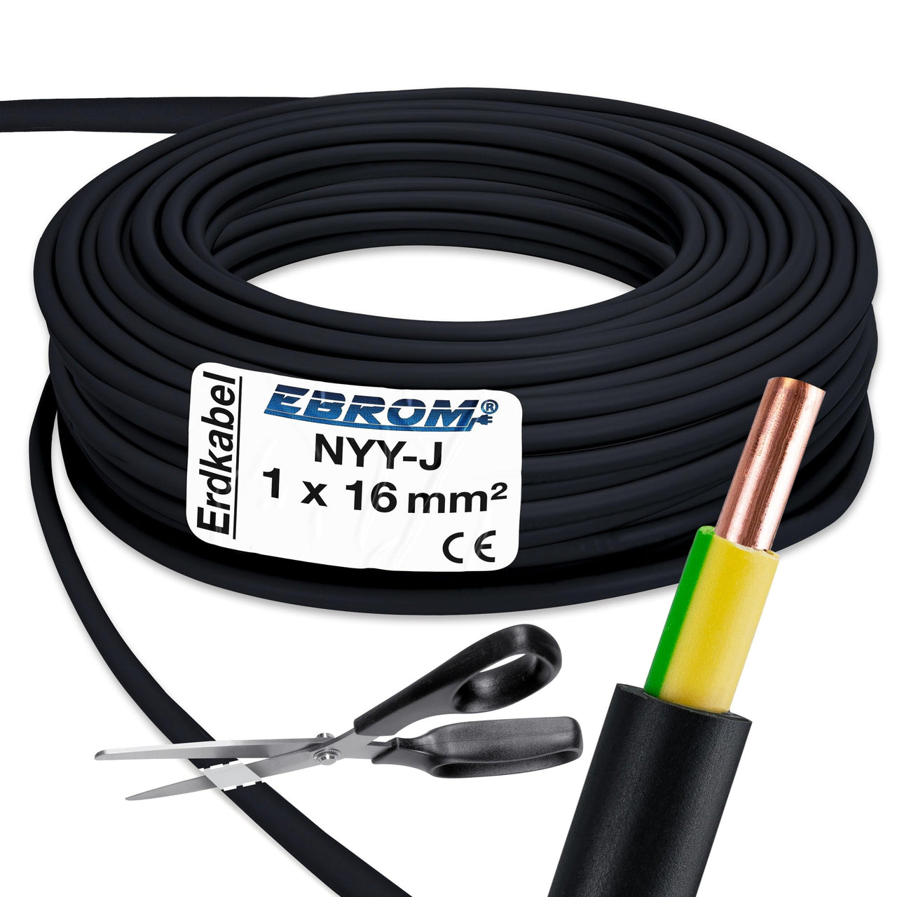 EBROM NYY-J Erdkabel 16mm² Schwarz