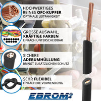 EBROM H05V-K Aderleitung flexibel 0,5mm² Schwarz