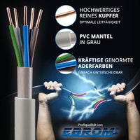 EBROM NYM-J Installationsleitung 5x1,5mm² Grau