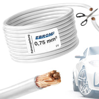 EBROM FLRY Fahrzeugleitung 0,75mm² Weiss