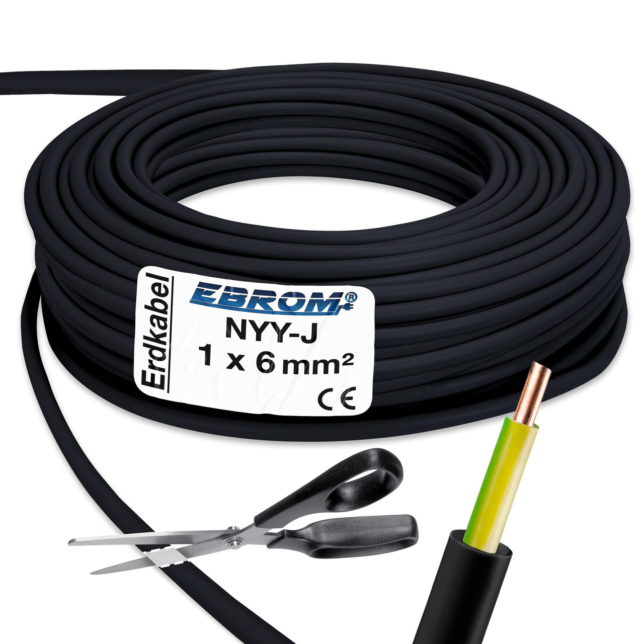 EBROM NYY-J Erdkabel 6mm² Schwarz