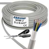 EBROM NYM-J Installationsleitung 5x6mm² Grau