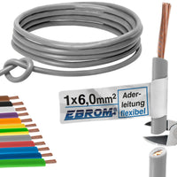 EBROM H07V-K Aderleitung flexibel 6mm² Grau