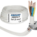 EBROM H05VV-F PVC-Schlauchleitung 5x1,5mm² Weiss