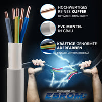 EBROM NYM-J Installationsleitung 5x4mm² Grau