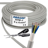EBROM NYM-J Installationsleitung 5x4mm² Grau