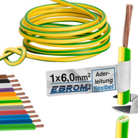 EBROM H07V-K Aderleitung flexibel 6mm² Grün/Gelb