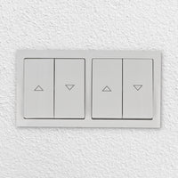 EBROM SET IDEE: BUSCH JÄGER 2 x Jalousieschalter Rolladenschalter 2000/4 US (2000/4US) Future Linear Studioweiß glänzend Komplettset mit Aufdruck Pfeil auf/ab + EBROM Phasenprüfer zur Montage