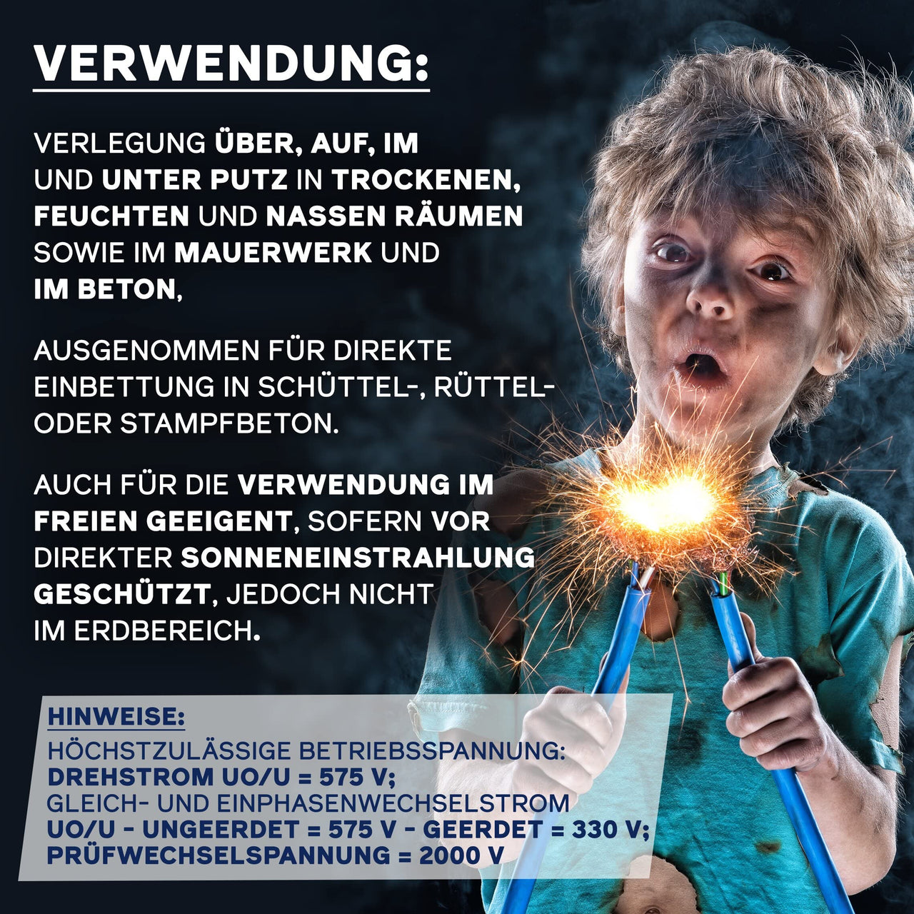 EBROM NYM-J Installationsleitung 5x10mm² Grau